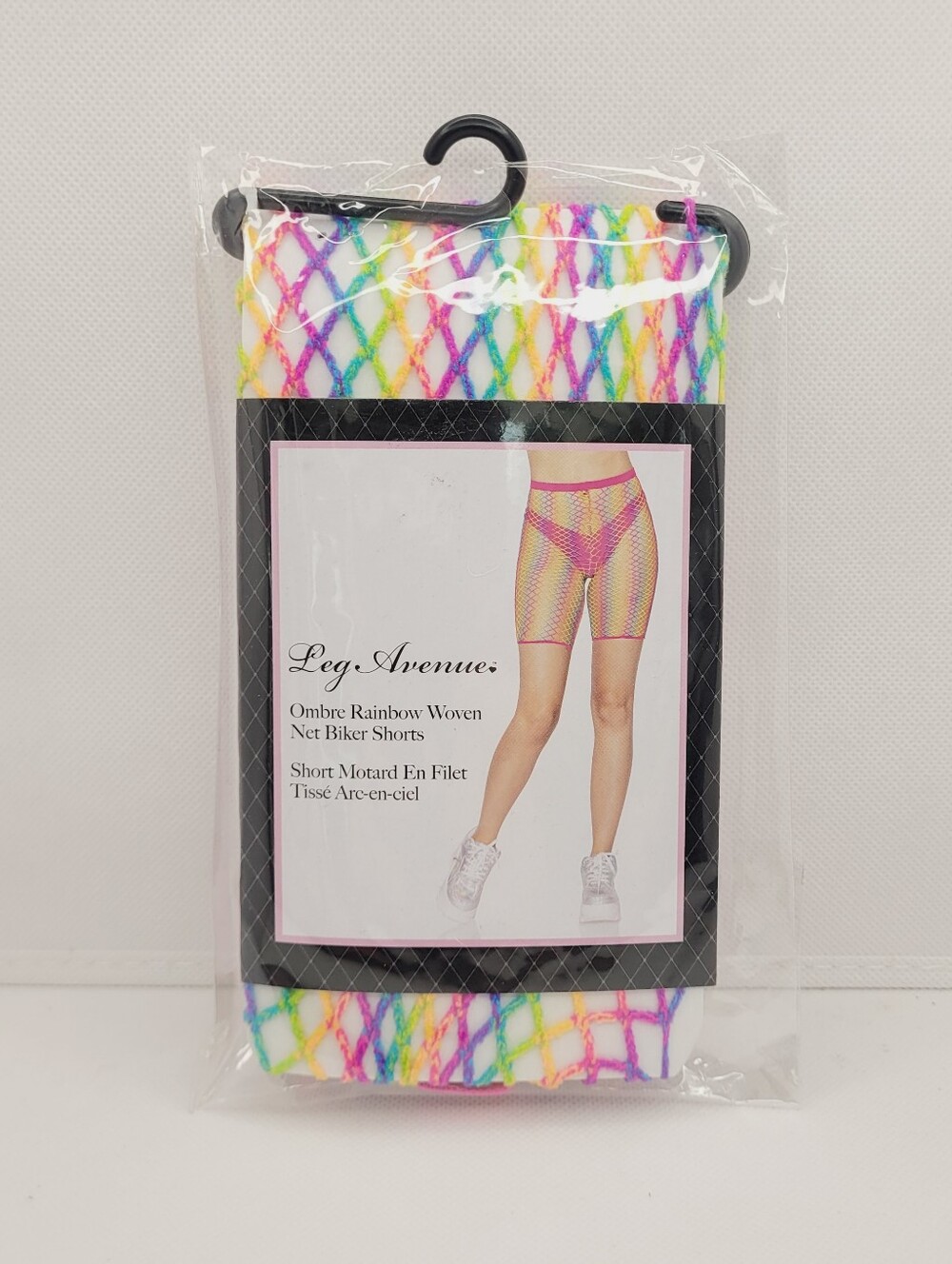 Leg Avenue Ombre Rainbow Fishnet Bike Shorts LA8883 Pride Festival OS New